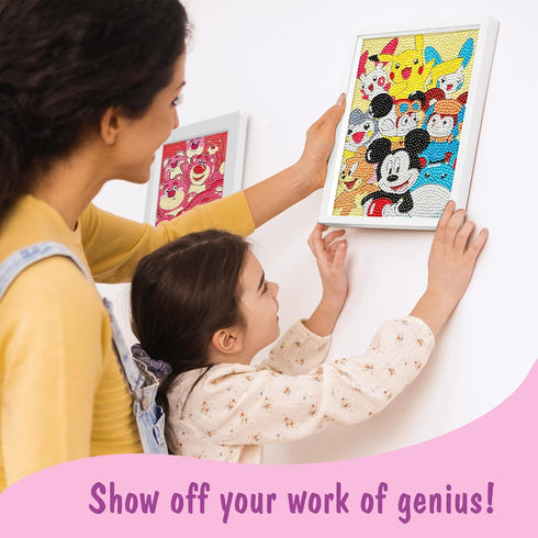 LOVKIDS Diamond Painting Kit for Kids, 2 Pack Diamond Art Activity with 5D Gem, Large 7 x 7 Inches DIY Arts and Crafts Gifts for Kids Age 6, 7, 8,...