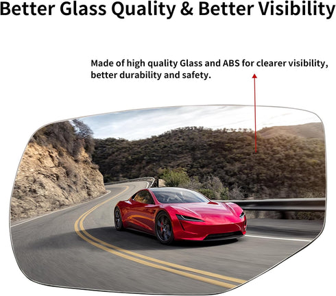 Driver Side Mirror Replacement for 2013 2014 2015 2016 2017 Honda Accord Mirrors Glass - Convex Mirror Glass, Left Side Rear View Mirror with Heat...