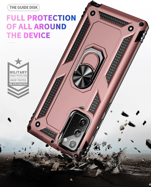 for Samsung Galaxy Note 20 Case, Note20 5G Case with HD Screen Protectors, Military-Grade Metal Ring Holder Kickstand 15ft Drop Tested Shockproof ...