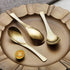 Kyraton Gold Soup Spoons 4 Pieces, Stainless Steel Titanium Plating Thick Heavy Weight Table Spoons, Asian Chinese Japanese Spoon Set for Cereal R...