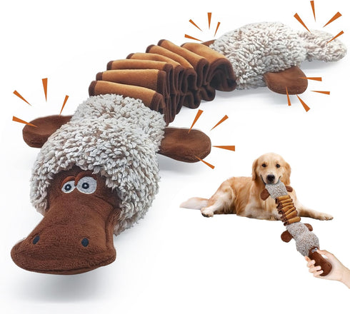 Squeaky Dog Toys, Interactive Tug of War Puppy Toys, Funny Plush Dog Chew Toys, Stuffed Dog Toys for Small,Medium and Large Dogs...