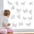 32PCS Butterfly Window Clings - Anti-Collision Window Decals to Save Birds from Window Collisions,Non Adhesive Prismatic Vinyl Window Clings, Rain...