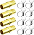 4 Pack Brass Garden Hose Connector with Stainless Steel Clamps, Garden Hose Repair Kit, Garden Hose Fittings, Fits 3/4" - 5/8" Water Hose Repair F...