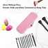 Silicone Makeup Brush Holder Bags: Cosmetic Case with Magnetic-Metal-Buttons for Travel, Makeup Pouch Case for Makeup Tools Storage...