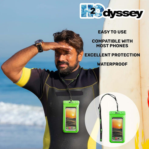 Waterproof Phone Case and Lanyard - Excellent Waterproof Protection - Floats in The Water Green...