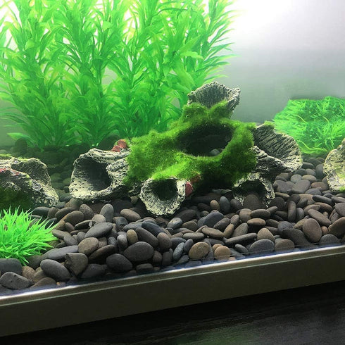 Resin Artificial Fish Tank Decorations,Small Size Driftwood with Moss Ornaments Fish Hideouts House for Aquarium Landscaping Decoration (B)...