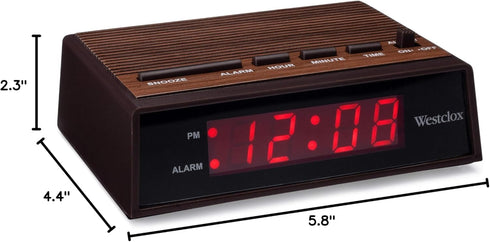 Westclox Retro Wood Style Easy To Read Super Bright Small Night Table Ascending Alarm Clock 22690....