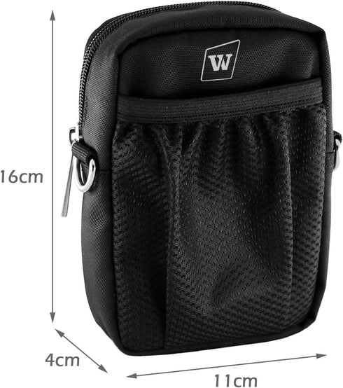 W WINBRIDGE Voice Amplifiers Speaker Carry Case Cover Bag with Mesh Pocket Zip And Snap Hook Fit USB Cable Wall Charger Phone WB010...