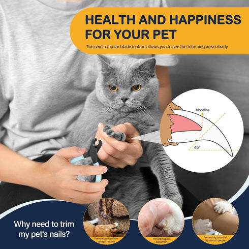 BEZOX Professional Pet Nail Clippers, Premium Sharp & Safe Pets' Paw Trimmer for Large Dogs and Small Animals, Soft Grip Cat Claw Cutter with Buil...