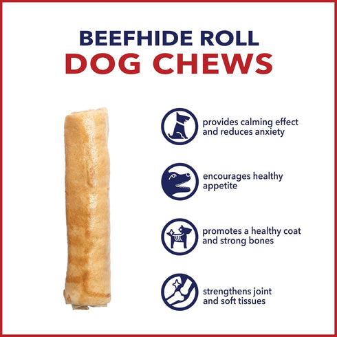 Pet Factory American Beefhide 7" Rolls Dog Chew Treats - Chicken Flavor, 4 Count/1 Pack...
