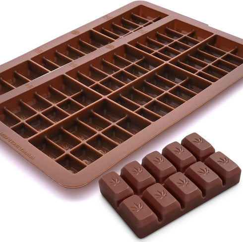 Small Leaf Chocolate Bar Silicone Candy Mold Trays, 2 Pack...