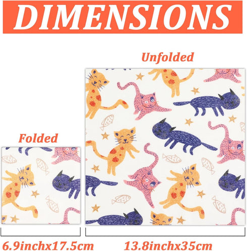 6 Pack Flower Kitchen Dishcloth 13.78x13.78 Inch Spring Cleaning Dish Rags Reusable Floral Cat Print Absorbent Dish Towels Quick Drying Dish Cloth...