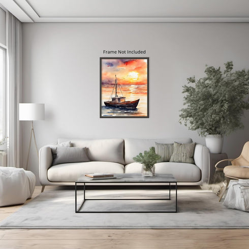 Posterizer 1 pcs- sea and beach themed oil painting style print 11-Landscape & Nature Art-Floral Botanical Art- Decor for Home & Office- unframed ...