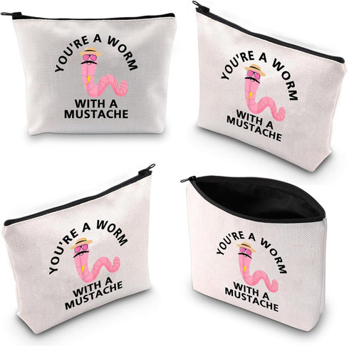 VPR Reality TV Show Makeup Bag You'Re A Worm With A Mustache VPR TV Show Fans Gift VPR Cosmetic Bag (YOU'RE A WORM)...