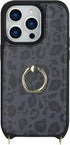 for iPhone 14 Pro Case with Card Holder for Women,iPhone 14 Pro Wallet Case with Strap,Crossbody Lanyard,Ring Stand,Snap Clasp,Cute Phone Cases(6....