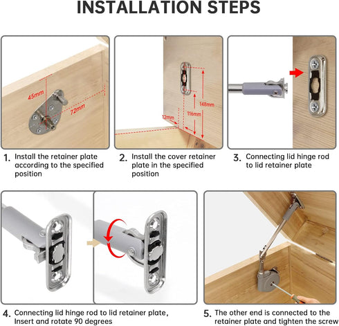 Soft Close Cabinet Hinges?Toy Box Hinges Soft Close? Slow Close Cabinet Lid Support Hinge for Wood? Soft Close Cabinet Damper Hinges for Wooden Bo...
