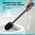 Toilet Brush and Holder, Toilet Bowl Brush and Holder with Long Handle, Plastic Holder Easy to Hide, Drip-Proof, Easy to Assemble, Deep Cleaning...