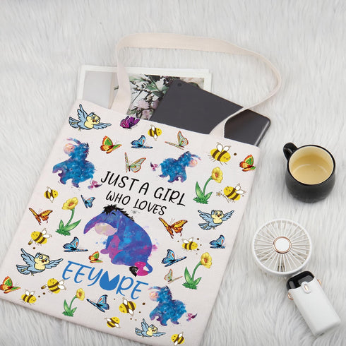 PLITI Eeyore Tote Bag Eeyore Fan Gift Cartoon Character Lover Gift Just A Who Loves Eeyore Shoulder Bag...