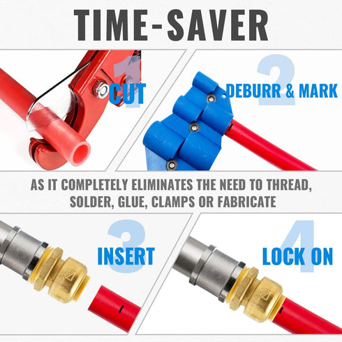SUNGATOR 1/2 Inch x 3/4 Inch MNPT Adapter, No Lead Brass Push-to-Connect Plumbing Fittings to Connect PEX, Copper, CPVC, With A Disconnect Clip an...