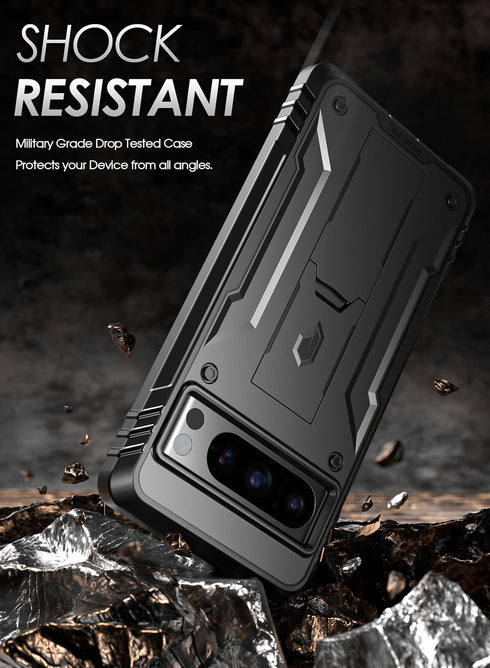 Poetic Revolution Case Compatible with Pixel 8 Pro 5G, Full Body Rugged Shockproof Protective Cover Case with Kickstand, Built-in Screen Protector...
