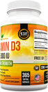 Vitamin D 5000 IU, 365 Easy to Swallow Softgels, High Strength Vitamin D3 5000 IU Supplement - Full Year Supply...