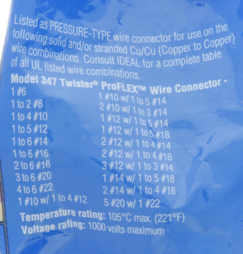 Ideal Electrical 30-1047 Twister Proflex 347 R/Y, 50/Box...
