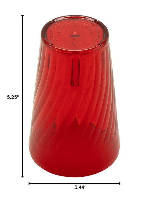 G.E.T. 2216-1-R-EC Tahiti Shatterproof BPA-Free Plastic Tumblers, 16 Ounce, Red (Set of 4)...