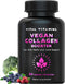 Vital Vitamins Vegan Collagen Booster - Plant Collagen Supplements - Supports Hair, Skin, Nails & Joints - with Hyaluronic Acid - 60 Capsules...