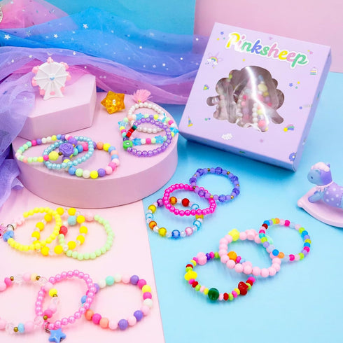 PinkSheep Toddler Bracelets for Girls Jewelry: 36 Pcs Bluk Little Girl Bracelets, Cute Toddler Bracelets for Girls 2 3 4 5 6 7 Years Old - Princes...
