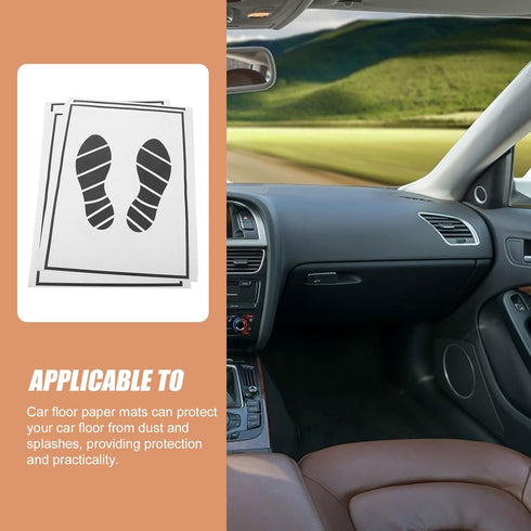 25pcs Disposable Car Floor Mats, Paper Floor Mats for Cars Printing Papers Car Mats Protector for Home...