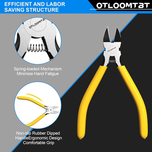6-In and 5-In 2 PCS Ultra Sharp Compact Wire Cutters with Long Flat Nose Pliers Ideal for Cutting Crafts, Flowers, Plastics, Appliances and Any Cl...