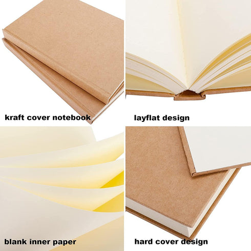 EOOUT 3pcs Blank Notebook, Hardcover Sketchbook Unlined Notebook, 120 Sheets, 100gsm Paper, 5.6 x 8.2in, Journal for Drawing, Art, Travelers Gifts...