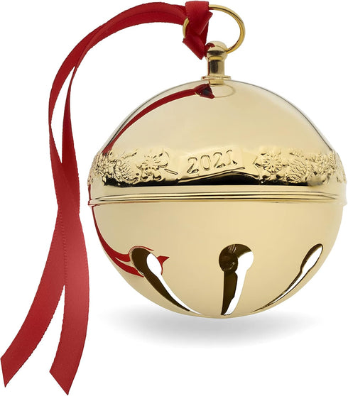 Wallace 32nd Edition 2021 Gold Plated Sleigh Bell Ornament, Gold,Christmas...
