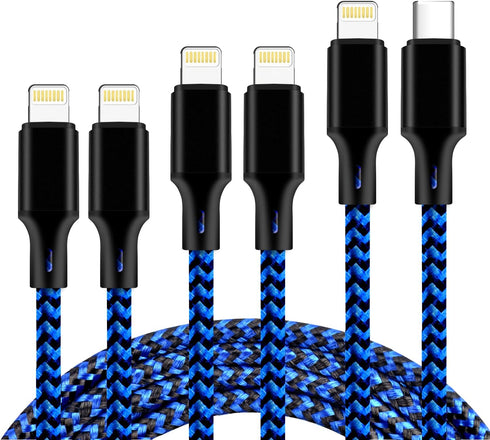 cugunu USB C to Lightning Cable 5 Pack 3/3/6/6/10FT iPhone Charger Apple MFi Certified Power Delivery Fast Charging Cord Compatible with iPhone 14...