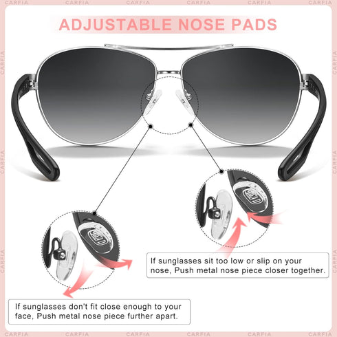 CARFIA Polarized Sunglasses for Women UV Protection Ultra-Lightweight Comfort Metal Frame Driving Glasses CA3210...