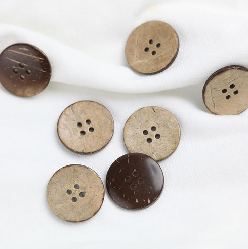 25mm Brown Natural Coconut Shell Buttons 1 inch 4 Holes Button Coconut Shell Buttons for Crafts Sewing Wooden Buttons for DIY Crafts 100PCS...