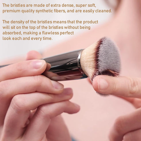 Flat Top Buffing Foundation makeup Brush ULTRA SOFT DENSE Kabuki Make up Brush for Liquid, Cream, Mineral Powder Blending, Flawless Face Brush mak...