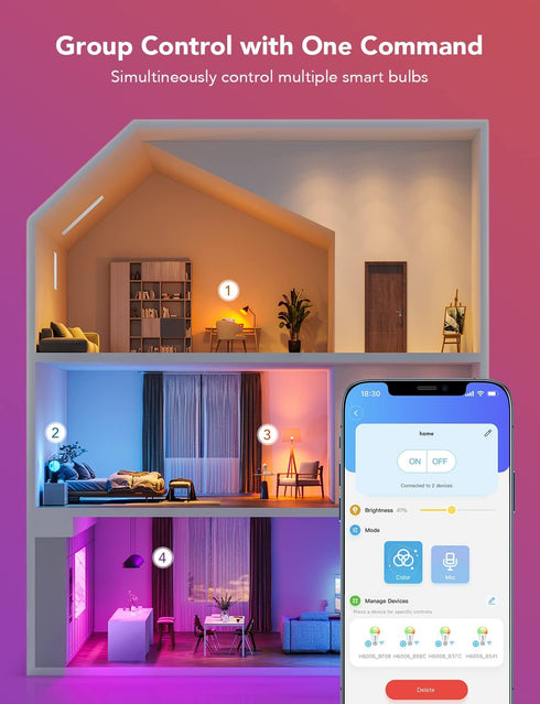 Govee LED Smart Light Bulbs, 1000LM Color Changing Light Bulb, Wi-Fi & Bluetooth Light Bulbs, Work with Alexa and Google Assistant, Dimmable RGBWW...