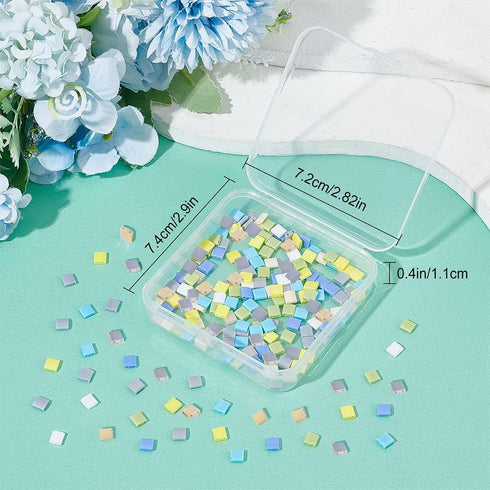SUNNYCLUE 1 Box 240Pcs 2 Hole Glass Beads Tila Beads 5mm Two Hole Spacer Bead Japanese Seed Bead Loose Beaded Square Beads for Jewelry Making Bead...