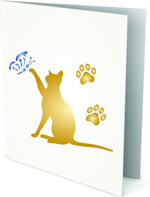 Cat Stencil, 6.5 x 6.5 inch (M) - Pet Friend Animal Feline Silhouette Stencils for Painting Template...