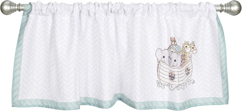 EVERYDAY KIDS Precious Moments Noah’s Ark Window Valance for Toddler and Baby Boys Animal Image of Giraffes, Tigers and Elephants on The Ark with ...