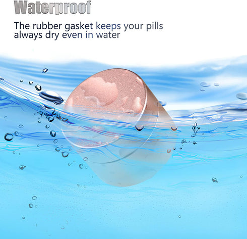 Portable Daily Pill Case, Heavy Duty Aluminium Alloy Round Pill Box, Waterproof Travel Pill Organizer, Pocket Purse Medicine Vitamin Holder EDC Co...