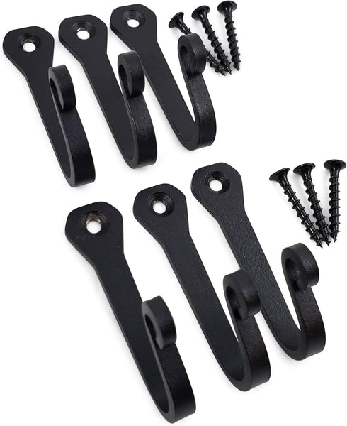Claimed Corner - Cast Iron Wall Mounted Coat Towel Hat Scarf Bag Hook - 5 Pack (Multi Purpose (Black))...