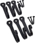 Claimed Corner - Cast Iron Wall Mounted Coat Towel Hat Scarf Bag Hook - 5 Pack (Multi Purpose (Black))...