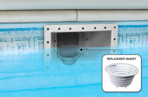 Poolmaster 32344 Replacement Basket for High-Profile Thru-Wall Swimming Pool Skimmer, White...