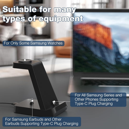 Charging Station for Samsung Multiple Devices, 3 in 1 Fast Charger for Samsung Galaxy Watch 5/5 Pro/4/3/Active/2/1, Galaxy S23/S22/S21/S20/S10,Not...