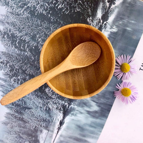 Eco Bamboo Mixing Bowl - Cute Small Facial Skin Care Mixing Bowl DIY Homemade Mini Cosmetic Tool Sets...