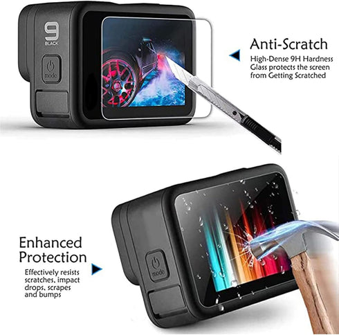 Accessories Kit Protective Soft Silicone Case for GoPro Hero 12/11/10/9 Black, Sleeve Case with Rubber Lens Cover + Screen Protector + Battery Sid...