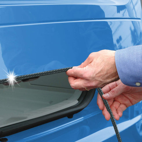 Cowles Custom - Enhanced 8FT Carbon Fiber U-Channel Edge Guard Trim, 8FT Flexible Plastic (PVC) Bumper Protector Accessory, Door Guard for Cars, T...