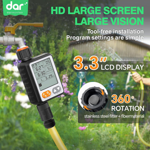 Hose Water Timer, Sprinkler Timer Programmable irrigation Timer for Garden Hose Faucet Timer with Rain Delay/Manual/Waterproof drip irrigation sys...